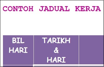 Contoh Jadual Kerja Tugasan Geografi PT3 2016 - Bumi Gemilang