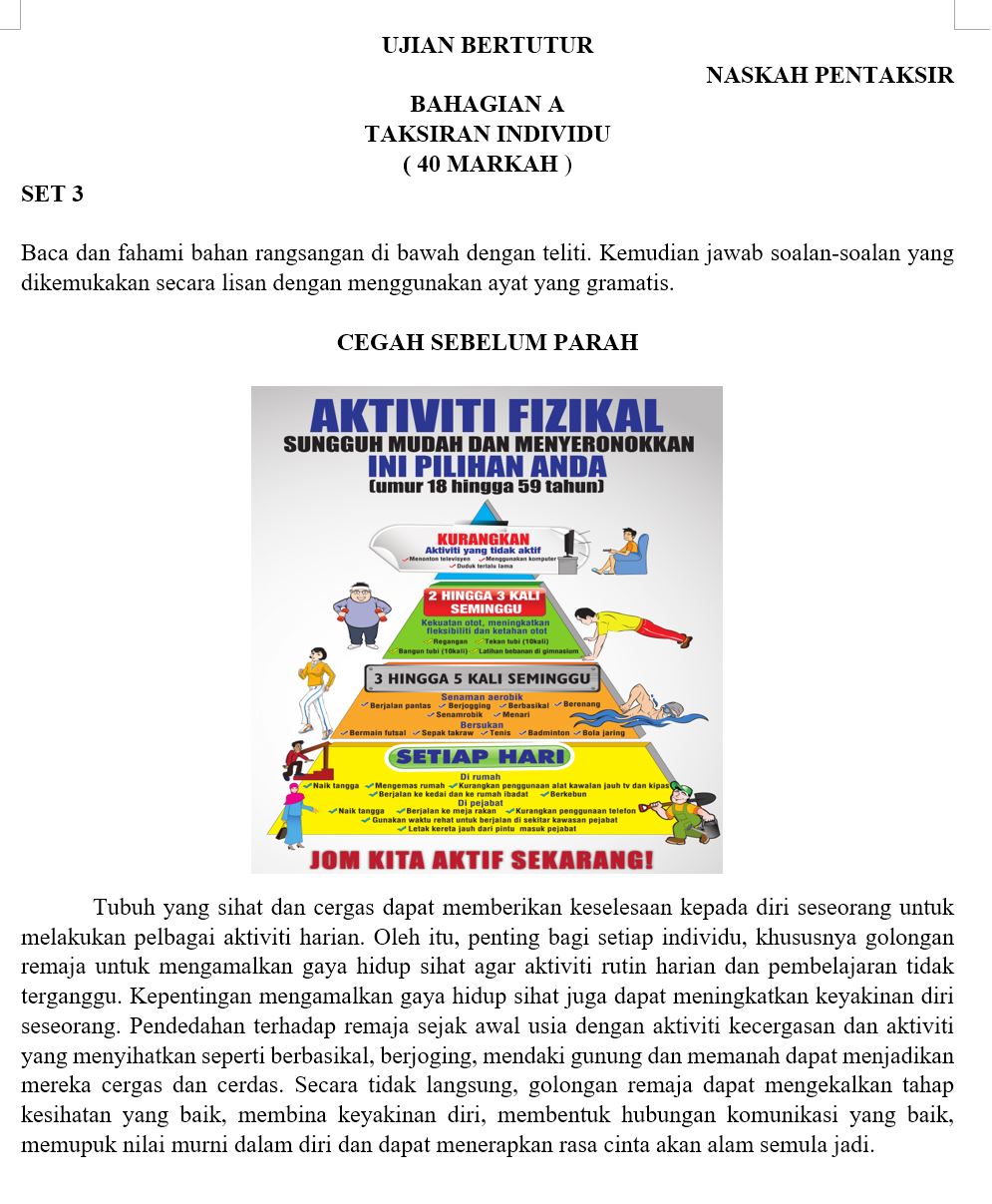 Ujian bertutur bahasa melayu spm soalan jawapan 3 bumi gemilang